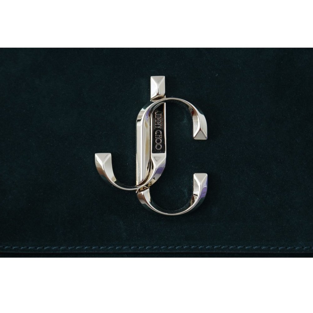 JIMMY CHOO Varenne Dark Green/Black Leather Shoulder Bag - Picture 6 of 8